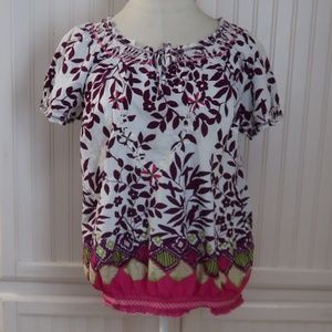 Fashion Bug Purple & White Blouse 1x